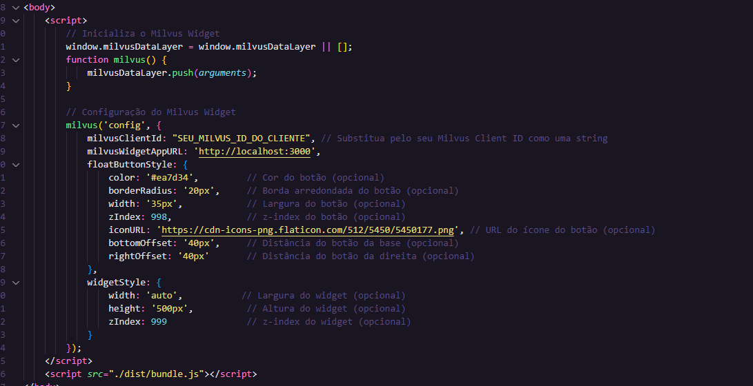 Configurando o Widget