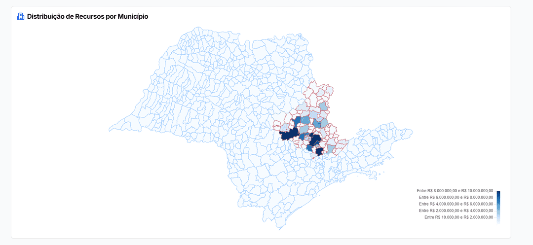 Mapa de investimentos