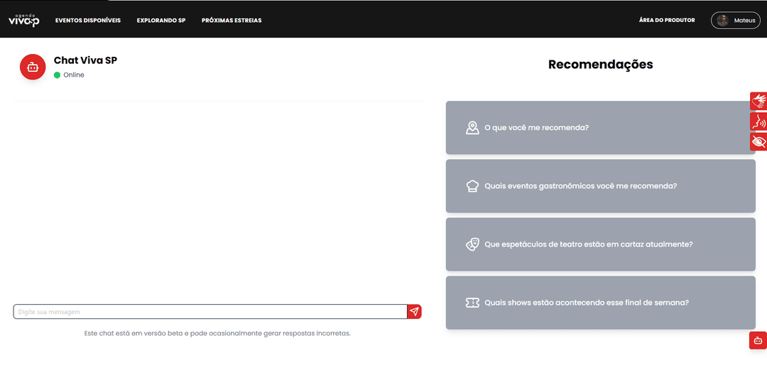 Interface do Chatbot